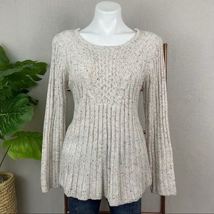 Hannah Oatmeal Confetti Mix Knit Sweater (Sz Large)